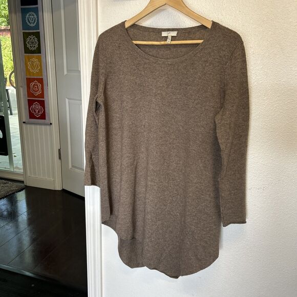 Joie Soft Cashmere Wool Blend Womens Brown Sz Small Tunic Knit Sweater Oversize - Picture 4 of 16
